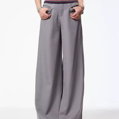 Pantalón Ancho Drapeado Vintage Arrugado para Mujer - Image 5