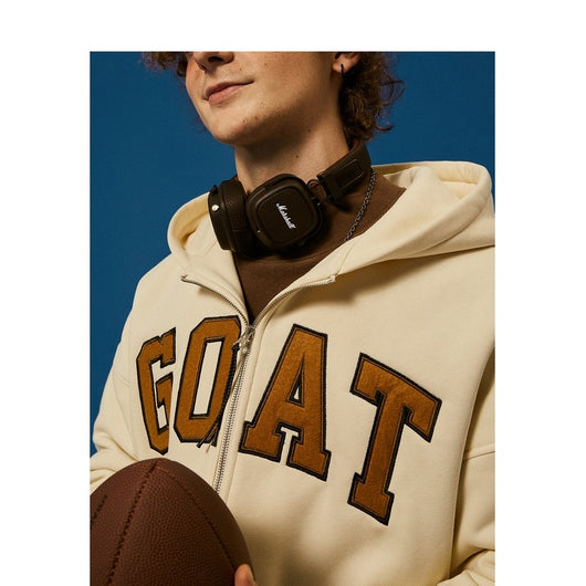 Sudadera con Capucha de Polar Monograma Bordado y Cierre