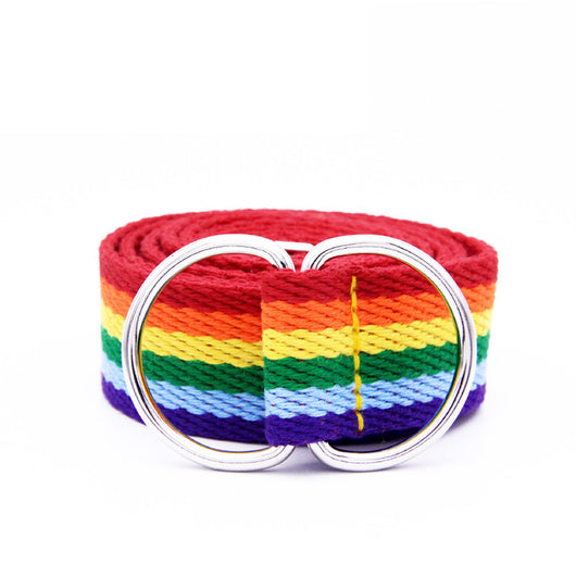 Cinturón Arcoíris para Mujer con Hebilla Doble Anillo Decorativo - Image 12