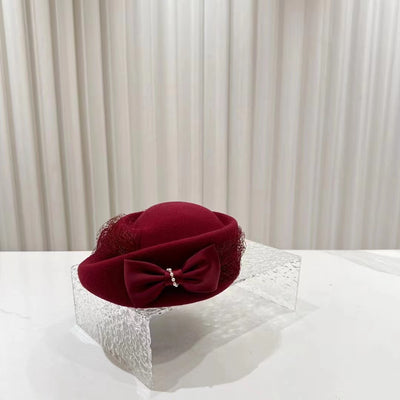 Sombrero Tipo Billycock Lana Otoño Invierno Estilo Hepburn Mujer Francés - Image 14