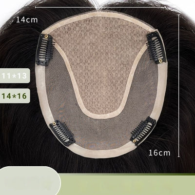 Peluca de Encaje Tejido a Mano con Simulación de Cuero Cabelludo - Image 3