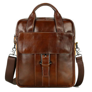 Bolso de Cuero Vacuno Vintage Primera Capa para Hombre - Image 22