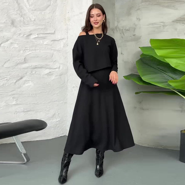 Conjunto Vestido Minimalista de Punto para Mujer