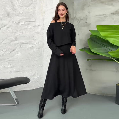 Conjunto Vestido Minimalista de Punto para Mujer