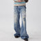 Jeans Acampanados Azul Lavado con Parches de Color