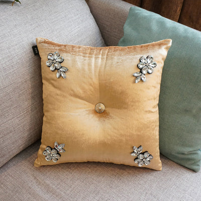 Cojín Respaldo de Cama Flores de Cristal Terciopelo Lujo - Image 3