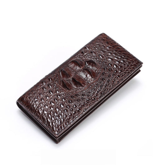 Billetera Larga de Cuero de Cocodrilo y Cuero Vacuno para Hombre - Múltiples Tarjetas - Image 5