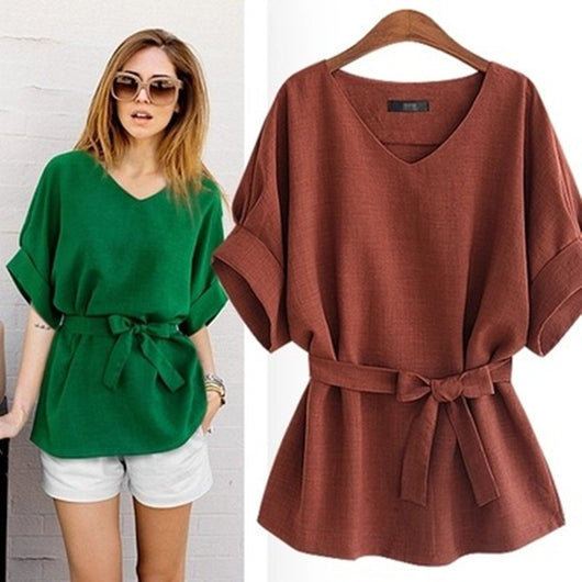 Blusa Holgada de Algodón y Lino - Image 6