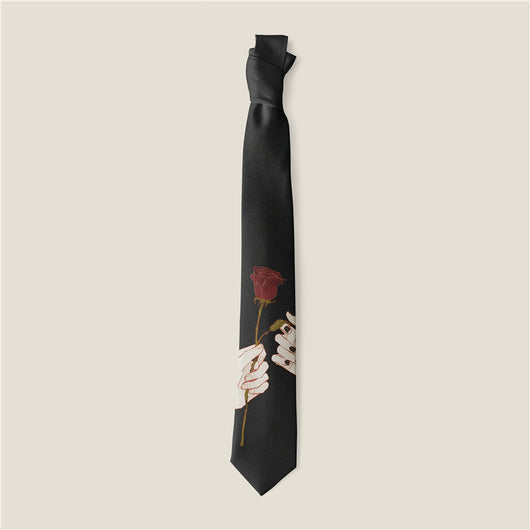 Corbata Estampada con Diseño Animal y Rosa Creativo - Image 5