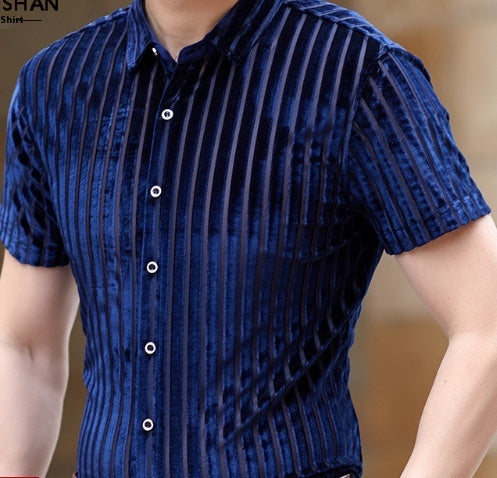 Camisa Hueca para Hombre con Bordado Flocking - Image 16