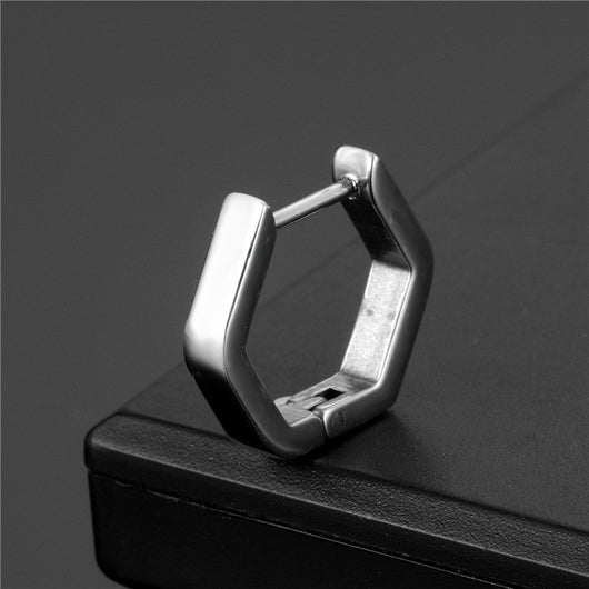Aros Triangulares de Acero Inoxidable para Hombre y Mujer - Diseño Punk Hip Hop - Image 19