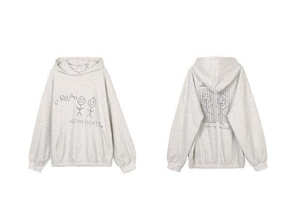 Sudadera Hoodie Coreana Estampada Suelta y Cómoda para Estudiantes