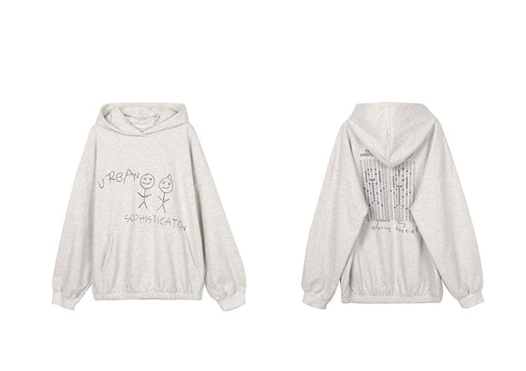 Sudadera Hoodie Coreana Estampada Suelta y Cómoda para Estudiantes
