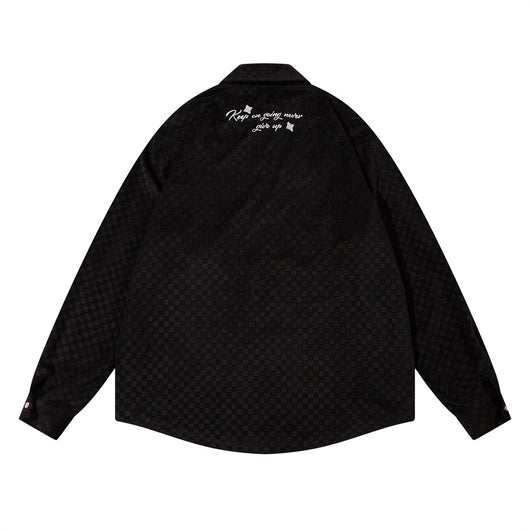 Abrigo Camisa Cuadros Escoceses con Letras Bordadas - Image 12