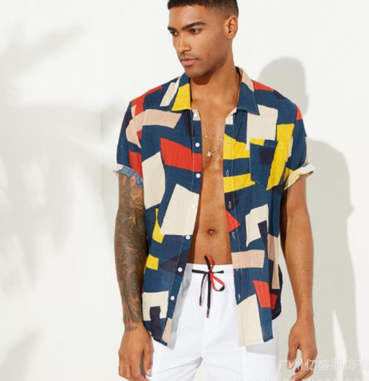 Camisa Hawaiana de Rayas 100% Algodón para Hombre - Image 5