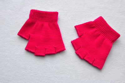 Guantes Tejidos Medio Dedo Color Sólido para Niños - Calidez sin Límites - Image 8