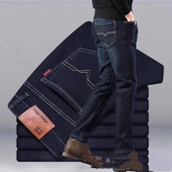 Jeans Hombre Corte Recto Cintura Media Holgado