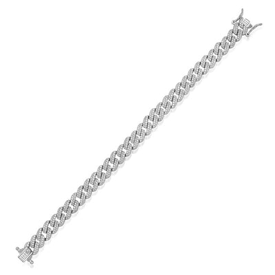 Pulsera de Plata Hip Hop con Diamantes y Circonia Cúbica Estilo Cubano - Image 6