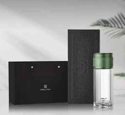 Taza de Té con Separador de Agua - Vaso Doble de Cristal