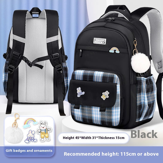 Mochila Escolar a Cuadros para Niñas de Primaria - Image 10