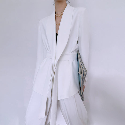 Trajes Primavera Verano Blancos de Doble Capa - Colección Elegancia Sólida