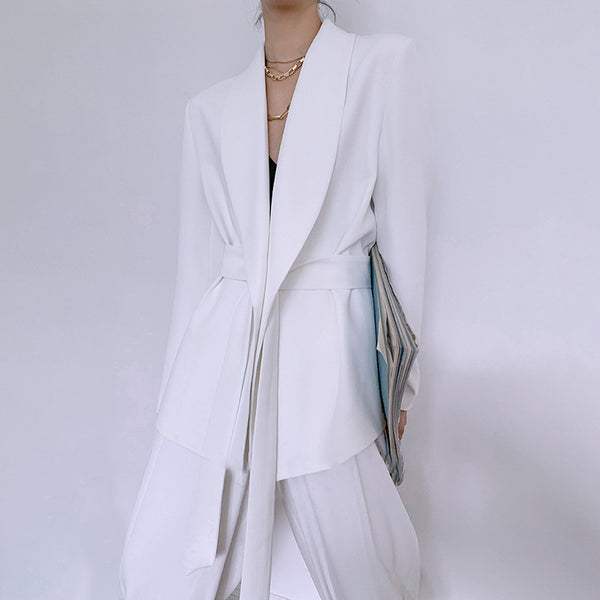 Trajes Primavera Verano Blancos de Doble Capa - Colección Elegancia Sólida