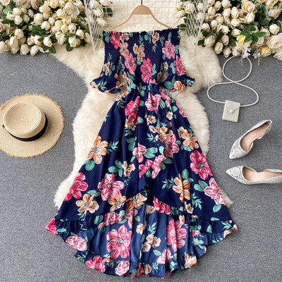 Vestido de Resort con Hombros Descubiertos y Volantes Irregulares - Image 28