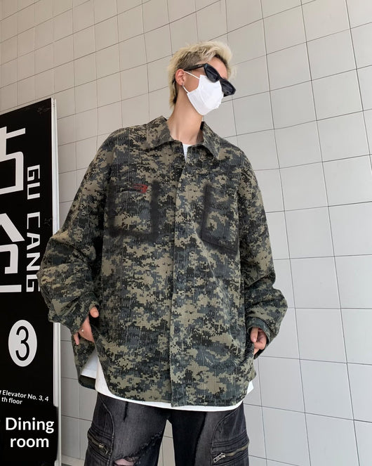 Camisa Vintage de Camuflaje Estilo Americano para Hombre Primavera - Image 19