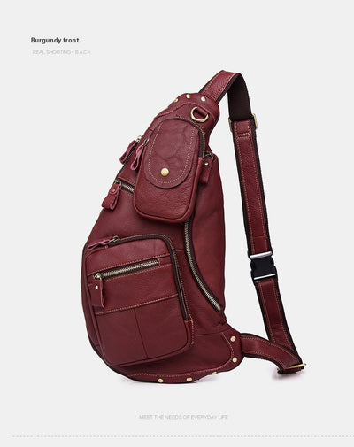 Bolsa Mensajero de Cuero Genuino Estilo Retro con Gran Capacidad para Hombre - Image 14
