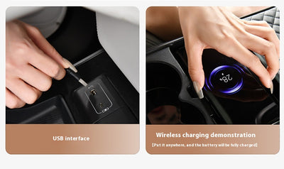 Caja Organizadora para Auto con Carga Inalámbrica Rápida y Soporte para Bebidas - Image 29