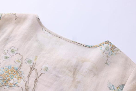 Blusa Vintage de Ramio Estampada para Mujer - Image 12