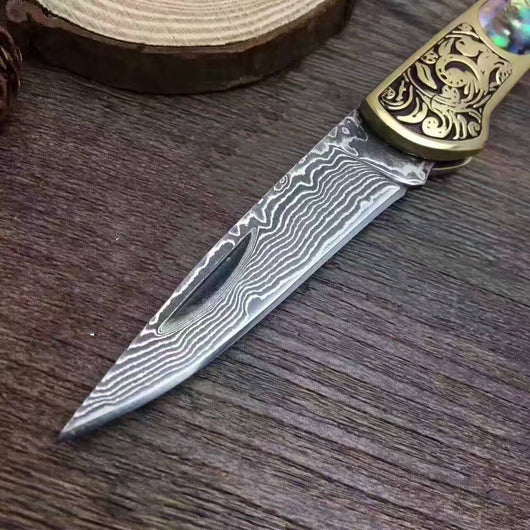Cuchillo Táctico Plegable de Supervivencia con Cacha Natural - Image 12