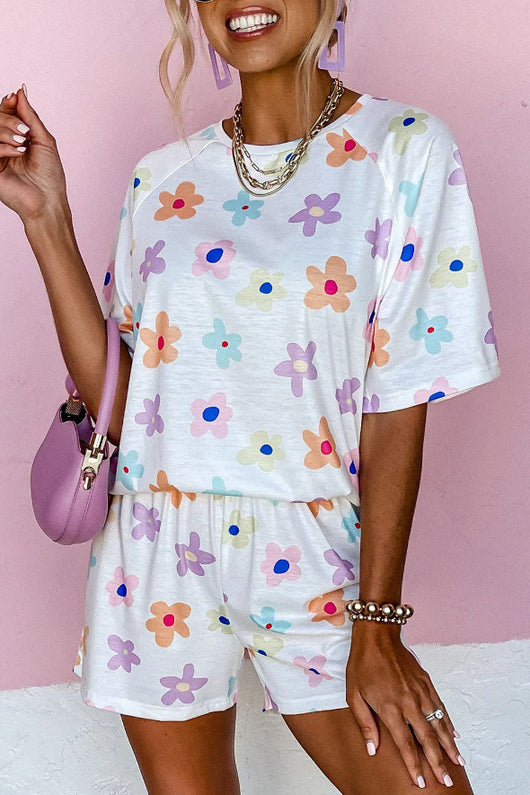 Conjunto de Pijama Floral para Mujer - Short y Blusa de Manga Corta - Image 6
