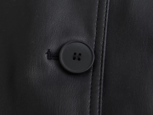 Abrigo de Cuero Sintético Suelto para Mujer - Estilo Casual Otoño Invierno - Image 7
