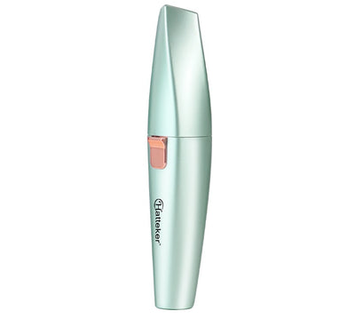 Two mint green and rose gold 2-in-1 electric eyebrow shaping devices with USB cables and packaging. - Image 21