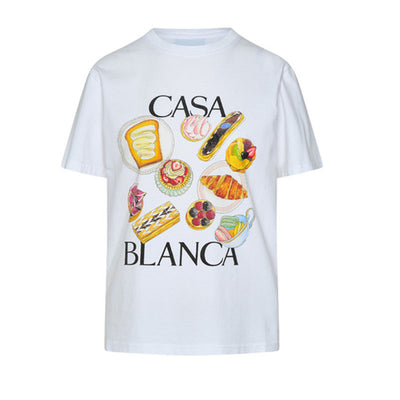 Camiseta Estampado Afternoon Tea Suelta Multiuso Manga Corta Marca Fashion - Image 4