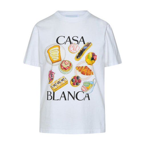 Camiseta Estampado Afternoon Tea Suelta Multiuso Manga Corta Marca Fashion - Image 4