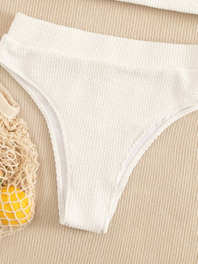 Bikini Asimétrico de Color Sólido - Diseño Elegante de un Hombro - Image 5
