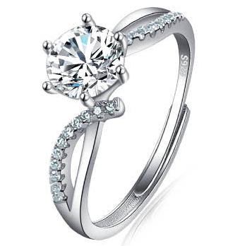 Anillo de Diamante Moissanita Platino D Color 1 Quilate Ajustable - Image 38