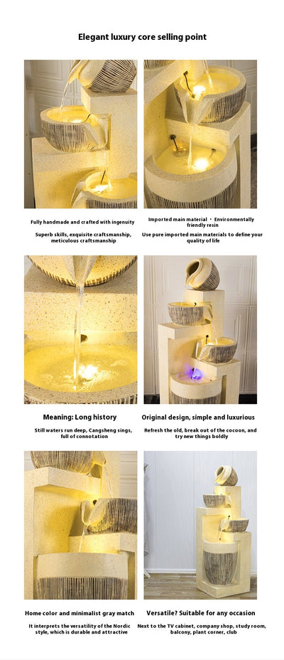 Fuente de Agua Decorativa con Humidificador para Sala de Estar - Image 34