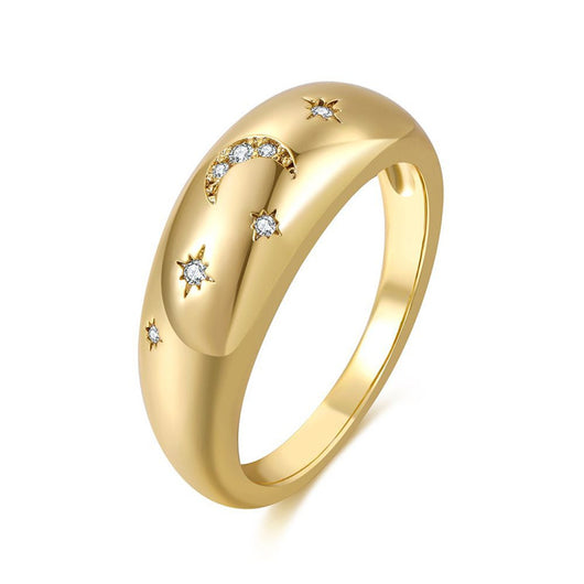 Anillo Dorado con Patrón Geométrico y Baño de Cobre - Versátil y Elegante - Image 6