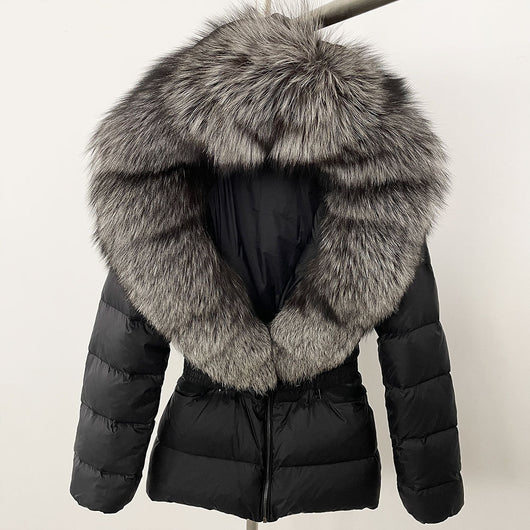 Chaqueta Acolchada Corta Ajustada para Mujer con Forro de Piel - Image 44