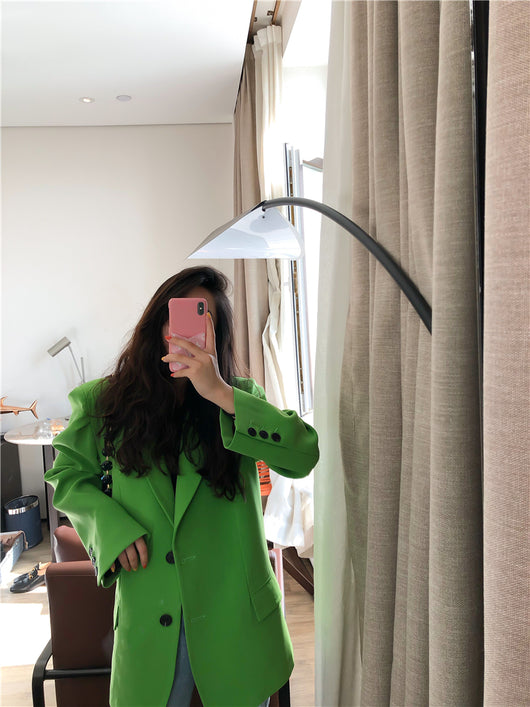 Saco Verde Holgado Elegante con Corte Slim - Image 17