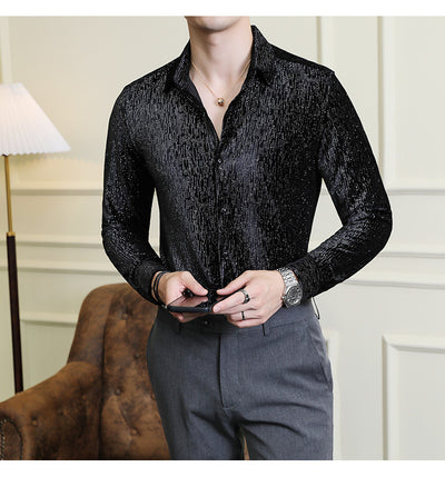 Camisa Slim Fit Brillante para Hombre - Estilo Personalidad - Image 29