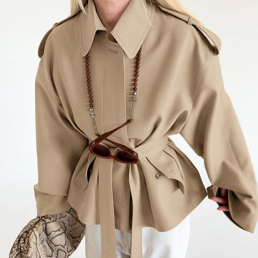 Cardigan Trench Coat Manga Larga con Diseño Elegante - Image 2