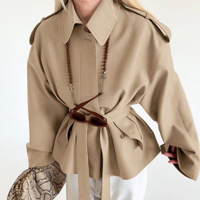 Cardigan Trench Coat Manga Larga con Diseño Elegante - Image 2