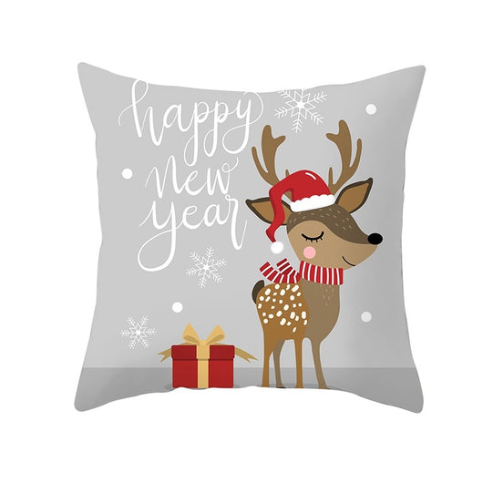 Funda de Almohada Navideña con Diseño de Ciervo y Patrón Geométrico - Image 42