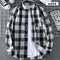 Camisa de Cuadros Casual Delgada para Hombre Primavera-Otoño