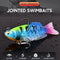 Señuelo de Silicona Ultrasuave Articulado con Cabeza Jig - Dark Sleeper para Pesca de Bajo
