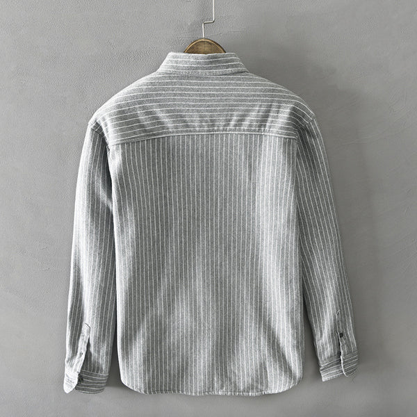 Chaqueta Camisa de Forro Polar Rayada para Hombre